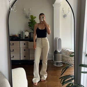 boyish off white flare jeans